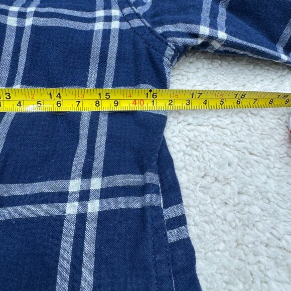 Y2K Hollister Women's Blue White Plaid LS Button Down Shirt 100% Cotton, Size XS - Picture 7 of 7